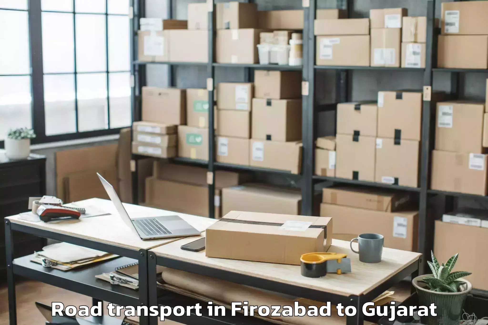 Top Firozabad to Jamkandorna Road Transport Available